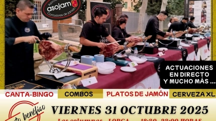 Cartel de las jornadas solidarias de corte de jamón a favor de AEMA3