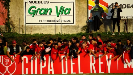 La afición de la SD Negreira en el partido de Copa ante la Real Sociedad