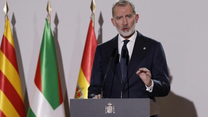 El Rey Felipe VI en el funeral de Estado por las 237 víctimas de la dana celebrado en Valencia en el primer aniversario de la tragedia