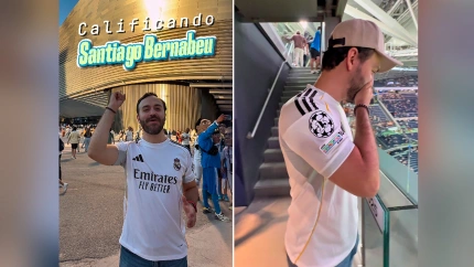 Edgar Nucamendi, durante su visita al Santiago Bernabéu