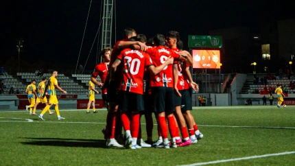 Celebración del gol en Hospitalet