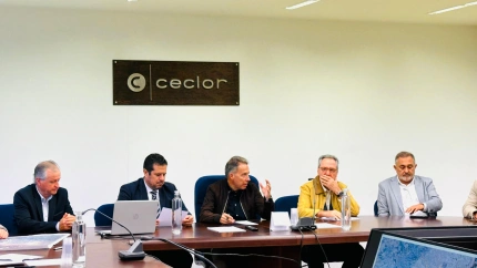 Reunión del alcalde con empresarios en la sede de la patronal  Ceclor para abordar los perjuicios de las zonas de flujo preferente