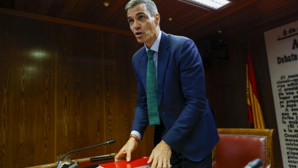 El presidente del Gobierno, Pedro Sánchez, tras concluir su comparecencia ante la comisión de investigación del caso Koldo