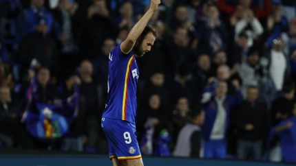 Borja Mayoral celebra su gol en el Getafe-Girona