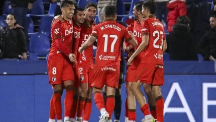 Los jugadores del Burgos