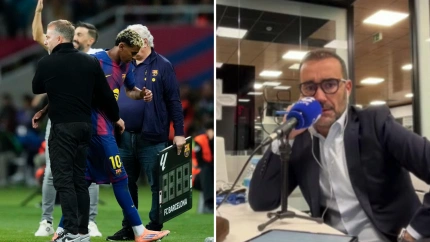 Lamine Yamal y Juanma Castaño