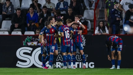 Imagen del partido del Huesca en Albacete