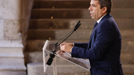 Carlos Mazón durante su comparecencia para dimitir