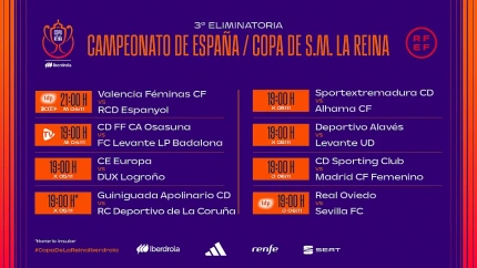 HORARIOS TERCERA RONDA COPA DE LA REINA