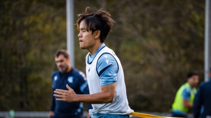 Take Kubo durante una sesión de trabajo en Zubieta