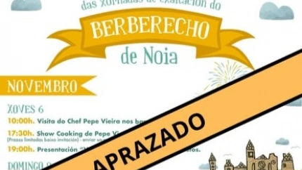 Anuncio con el aplazamiento de la Festa de Exaltación do Berberecho en Noia