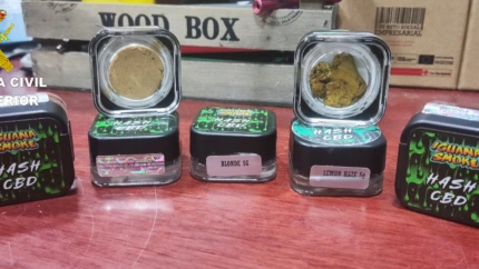 Envases con drogas en Caldas de Reis