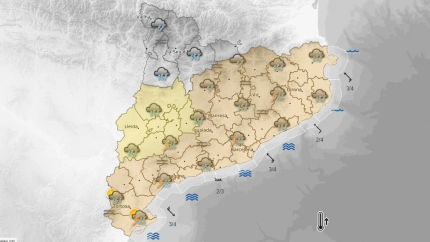 Previsión de alerta del Meteocat para la madrugada y mañana del jueves