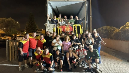 Imagen de hace un año en la recogida de material del MM