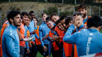 Buen ambiente en la sesión de entrenamiento de la Real Sociedad