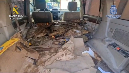 (Foto de ARCHIVO)Jamones intervenidos en la operaciónREMITIDA / HANDOUT por GUARDIA CIVILFotografía remitida a medios de comunicación exclusivamente para ilustrar la noticia a la que hace referencia la imagen, y citando la procedencia de la imagen en la firma02/1/2024