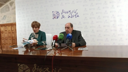 Obispo de Ávila, Jesús Rico y directora de Comunicación, Auxi Rueda