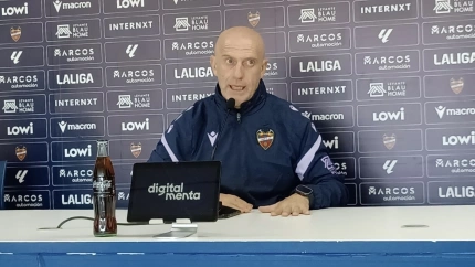 Calero, en la previa del partido en el Metropolitano