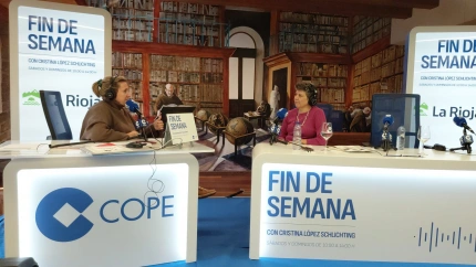 Cristina L. Schlichting ('Fin de Semana') en Haro (La Rioja) con Virginia Borges, directora general de Turismo y Promoción Territorial del Gobierno de La Rioja