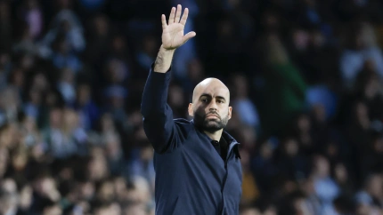 Claudio Giráldez, entrenador del Celta, durante el partido ante el Barcelona