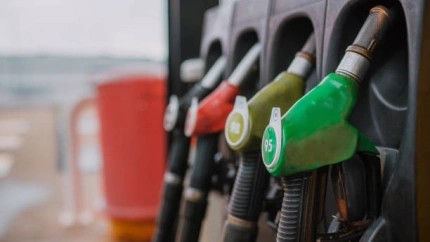 Different gas pumps at a gas statio