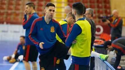Bebe, durante una concentración con la selección española de fútbol sala