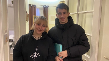 Miriam y Juan, estudiantes de Imagen y Sonido en A Coruña