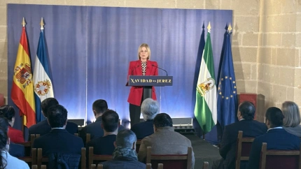 María José García Pelayo durante la presentación de la Navidad en Jerez