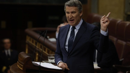 Alberto Núñez Feijóo, durante el pleno que celebra este miércoles el Congreso