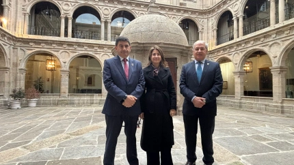 La presidenta de Paradores, Raquel Sánchez, visitó este miércoles el establecimiento de Monforte para anunciar esta importante intervención