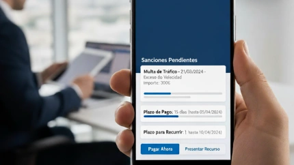 Una simulación de la aplicación de la DGT para notificar multas