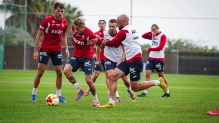 Ekain en la sesión de entrenamiento de este jueves