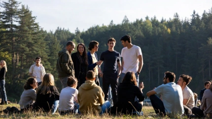 Grup de persones a l'aire lliure