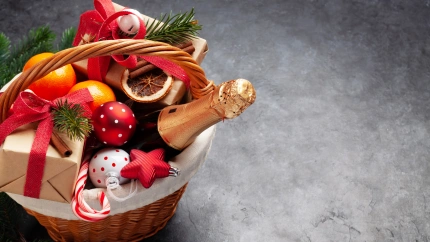 Imagen de archivo de una cesta de Navidad