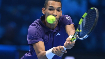Félix Auger-Aliassime durante el partido frente a Zverev