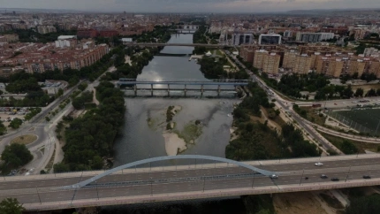 Puentes de Zaragoza vistos desde el aire