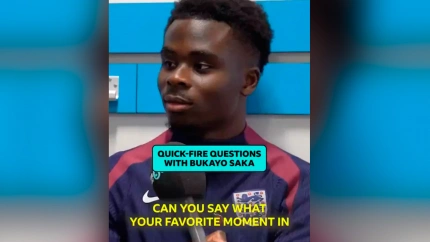 Bukayo Saka responde a un test rápido para la BBC