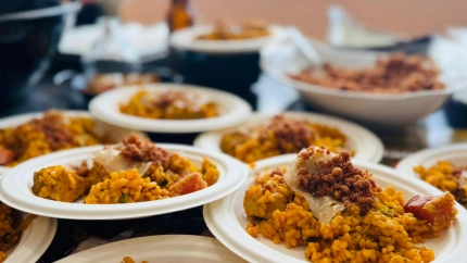 Tapa ganadora de las jornadas gastronómicas del arroz de Calasparra y el cerdo chato murciano, elaborada por el restaurante La Peña