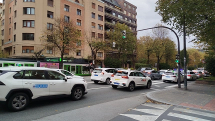 Protesta de taxis en Bilbao