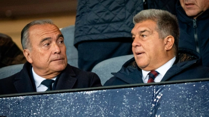 Rafa Yuste y Joan Laporta, vicepresidente y presidente del FC Barcelona, respectivamente