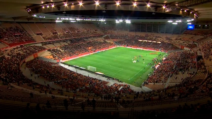 Aspecto del estadio de La Cartuja antes del saque inicial del España-Turquía