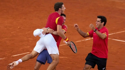 Jaume Munar con el equipo español en Marbella