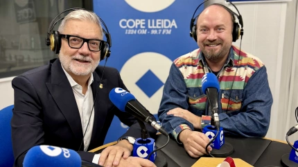 Fèlix Larrosa, alcalde de Lleida, i Ricard Alvarez a COPE Lleida