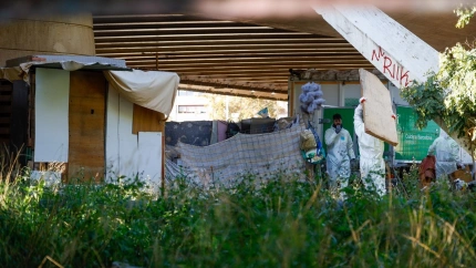 Asentamiento desalojado en el barrio barcelonés de Bac de Roda