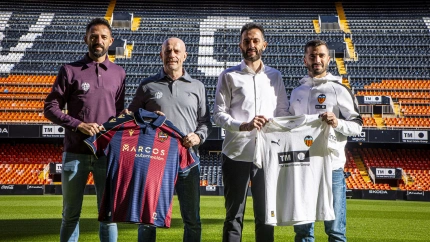 Los protagonistas del derbi, en Mestalla
