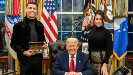 Cristiano Ronaldo, Donald Trump y Georgina Rodríguez