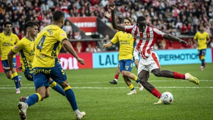 Amadou, durante esta temporada frente a la UD Las Palmas