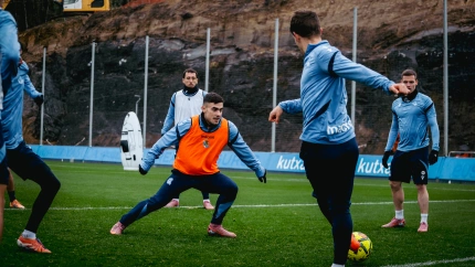Ander Barrenetxea, novedad en el entrenamiento de esta mañana en Zubieta