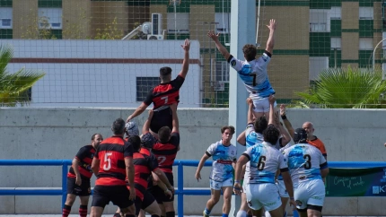 Jugadores del Rugby Tartessos durante un encuentro esta temporada