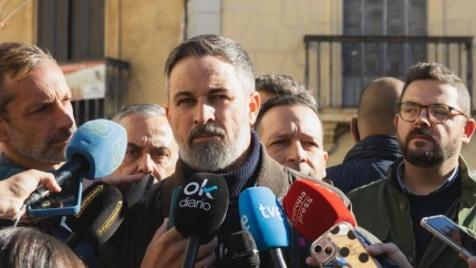 Santiago Abascal, en Coria, este viernes